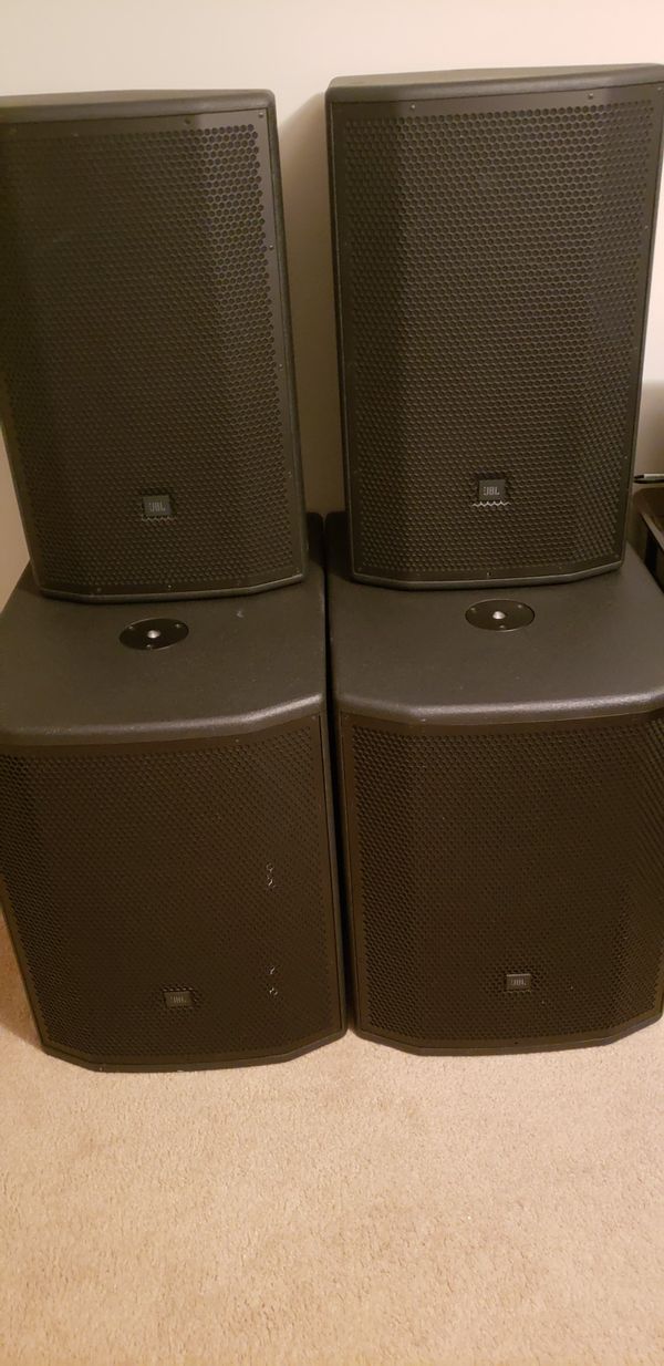 JBL PRX800 Series Two18" powered subwoofer speakers/ JBL 15" Powered