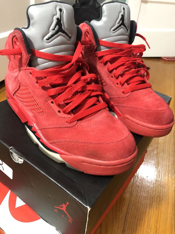 suede 5s red