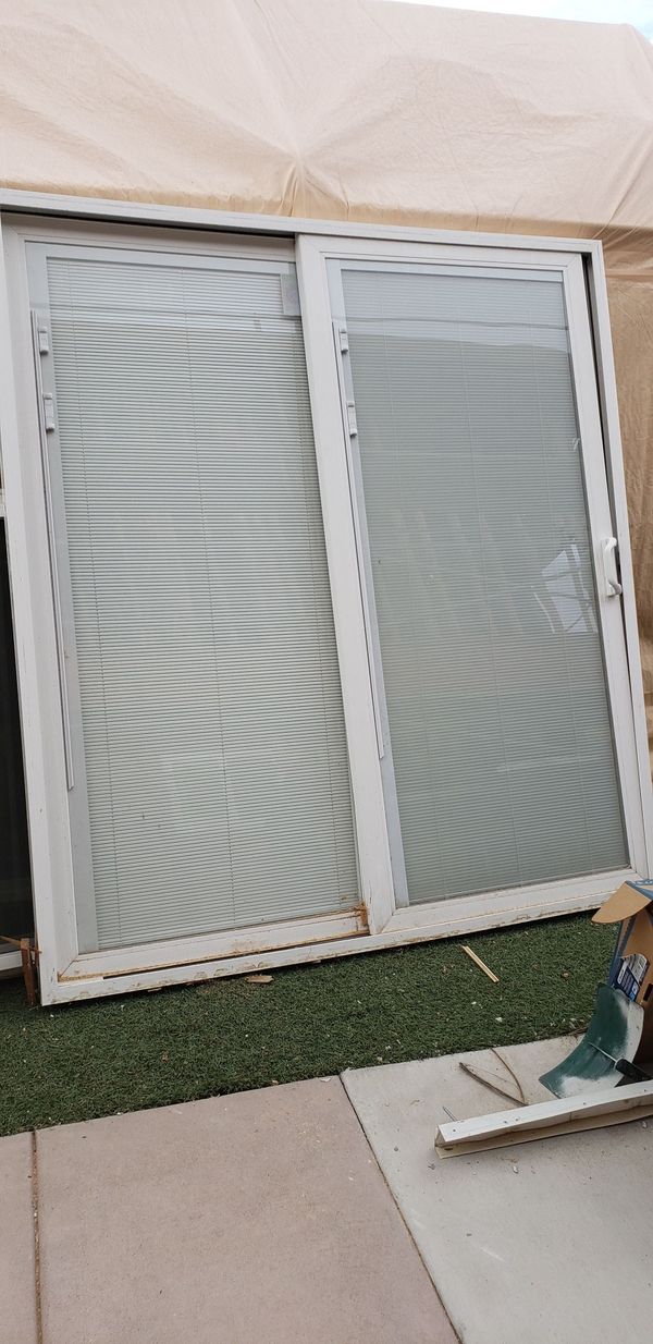 Jeldwyn retrofit sliding glass door with built in blinds for Sale in