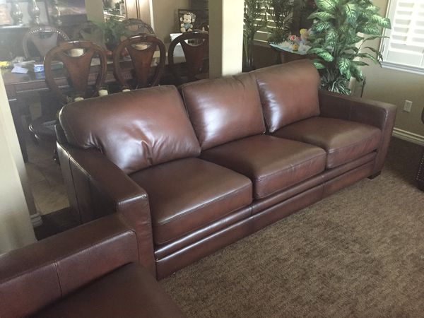 luca 2-piece top grain leather set sofa
