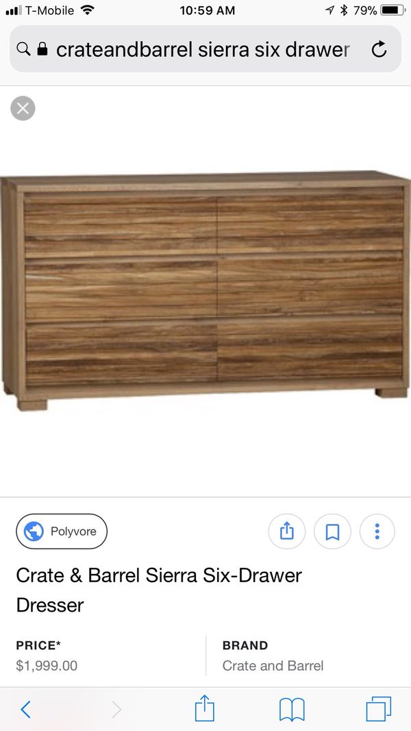 Crate Barrel Sierra 6 Drawer Dresser For Sale In Saratoga Ca