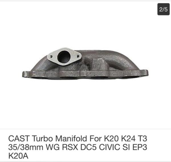 CAST Turbo Manifold For K20 K24 T3 35//38mm WG RSX DC5 CIVIC SI EP3 K20A