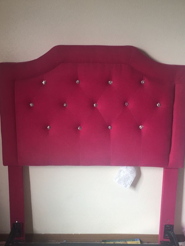 Twin Size Headboard w/ matching curtains and metal frame ...