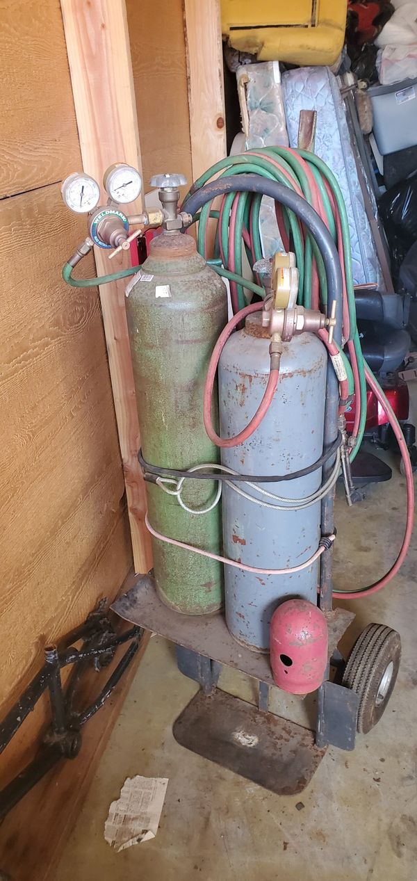 Oxygen and acetylene bottles hand truck gages for Sale in Salem, OR