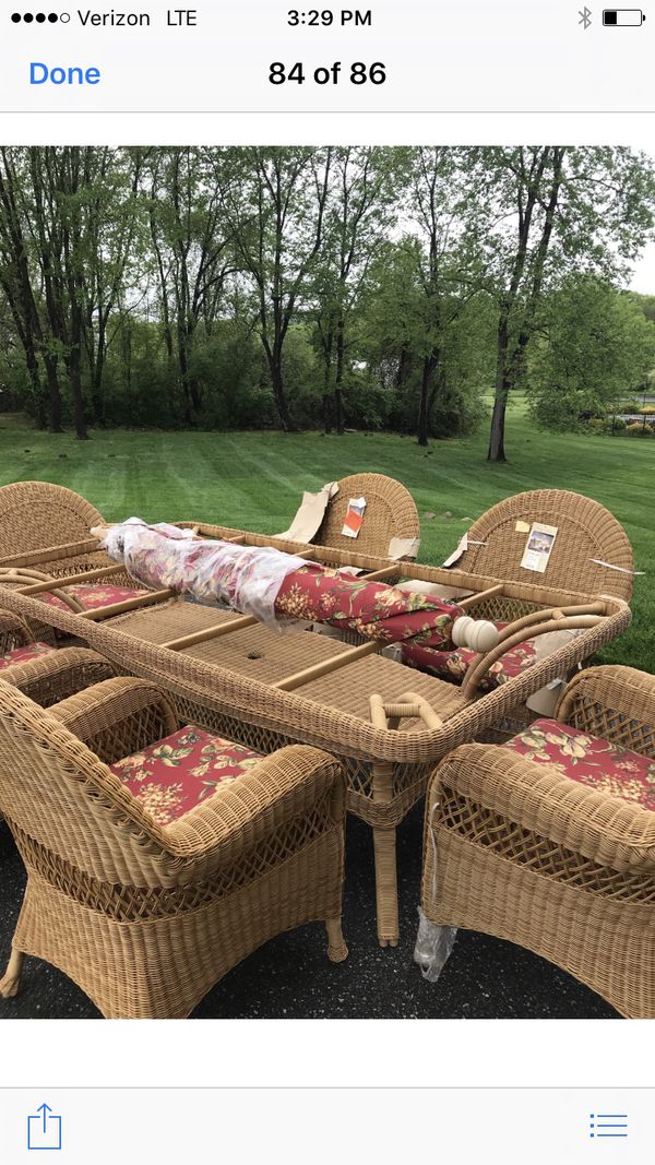 Indoor outdoor wicker patio set brand new designer Carter Grandle for Sale in Mount Olive