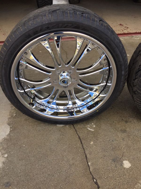 22 asanti wheels and tires 5x5 ,5x127 Chevy staggered new for Sale in