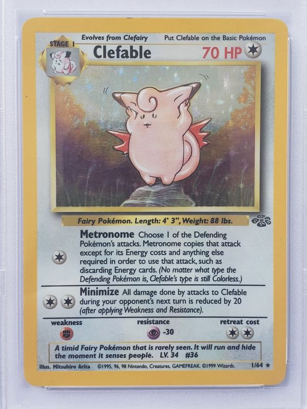 1999 Clefable #1/64 Jungle Edition PSA Grade Pokemon Card for Sale in ...