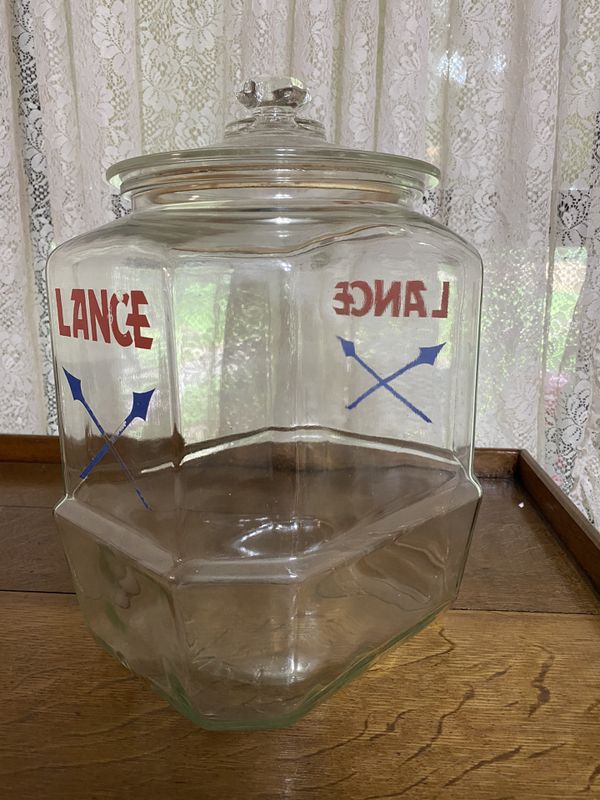 Antique Lance cookie cracker jar with glass lid for Sale in