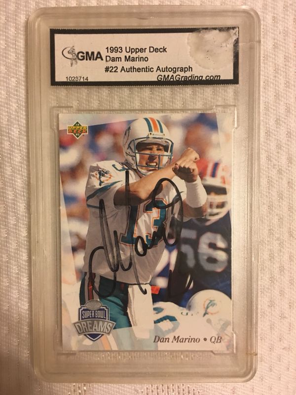 1993 Upper Deck Dan Marino Autographed GMA Graded Card For Sale In 