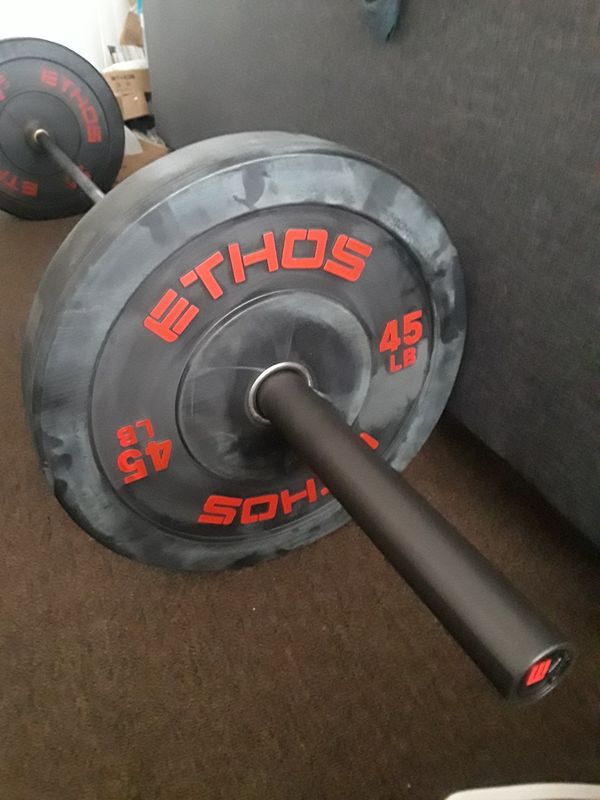 Ethos Olympic Bumper Weights and Barbell for Sale in Hawthorne, CA