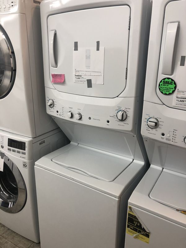 GE stackable 3.9 Cu ft washer 5.9 Cu ft 240 volt vented electric dryer