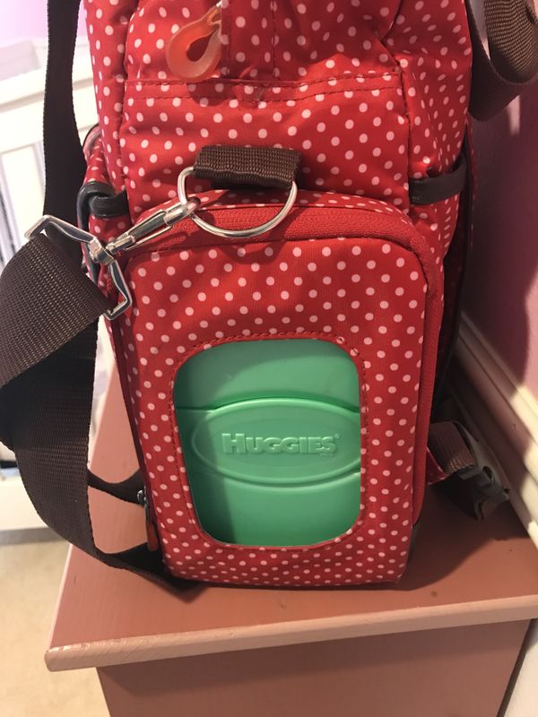 red diaper backpack