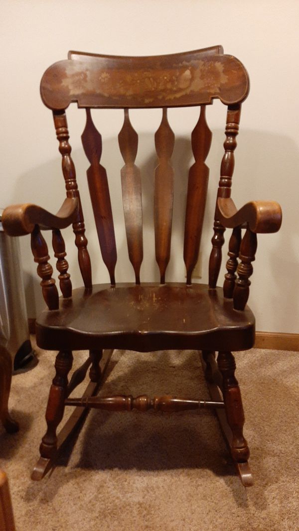 Wood rocking chair. Used. Comfortable. for Sale in Powdersville, SC