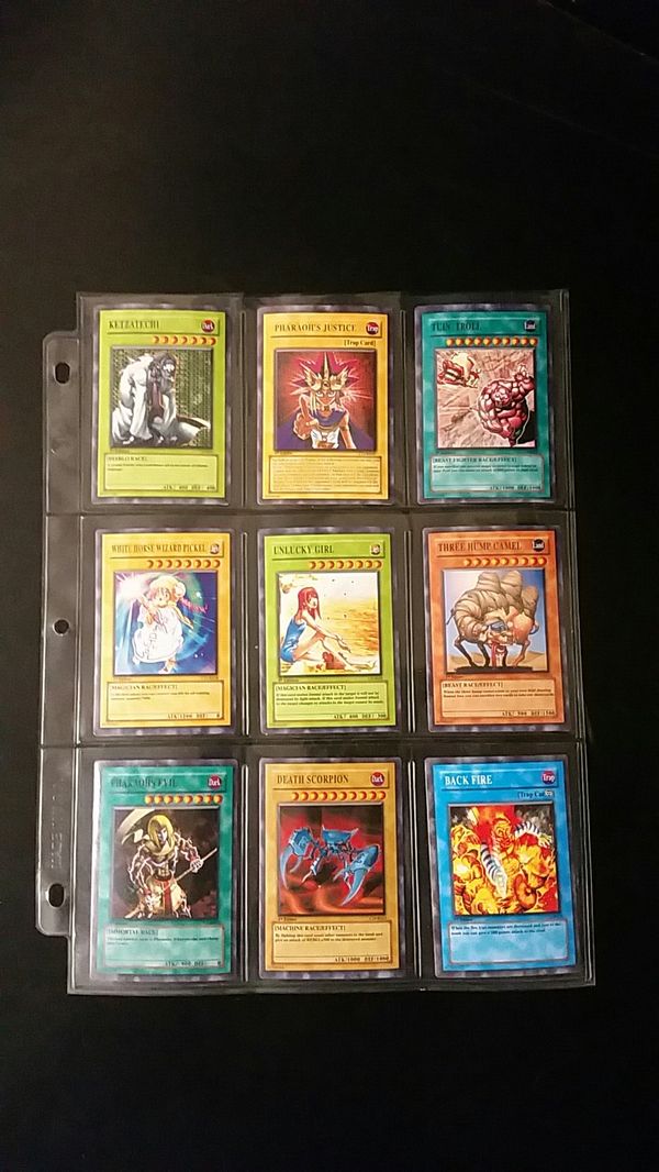 9 Rare old first edition YUGIOH cards (very good condition) for Sale