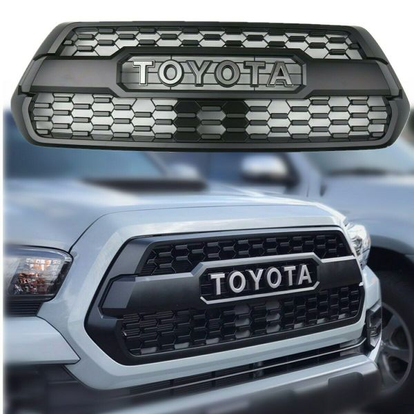 Grille for 2016-2019 Toyota Tacoma Matte Black Front Bumper Hood TRD ...