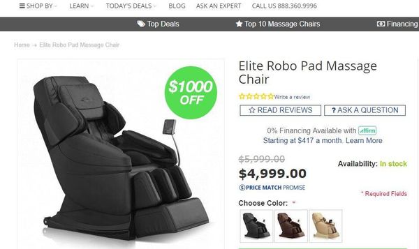 Elite Robo Pad Massage Chair As Is For Sale In Clovis Ca Offerup