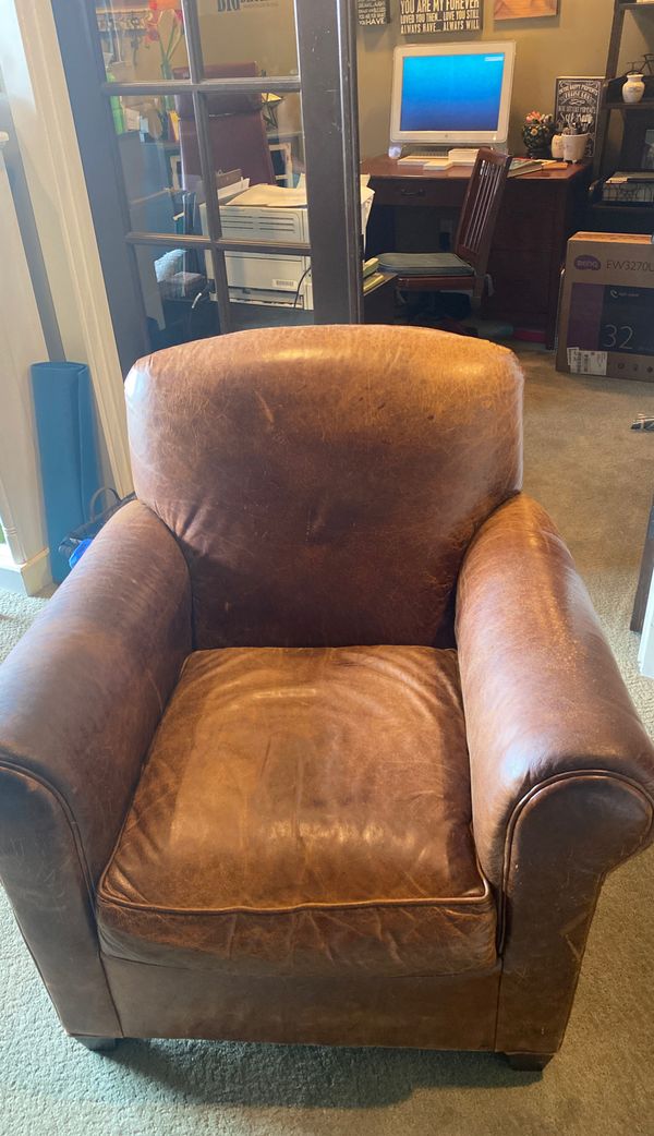 Pottery barn leather chair for Sale in Renton, WA OfferUp