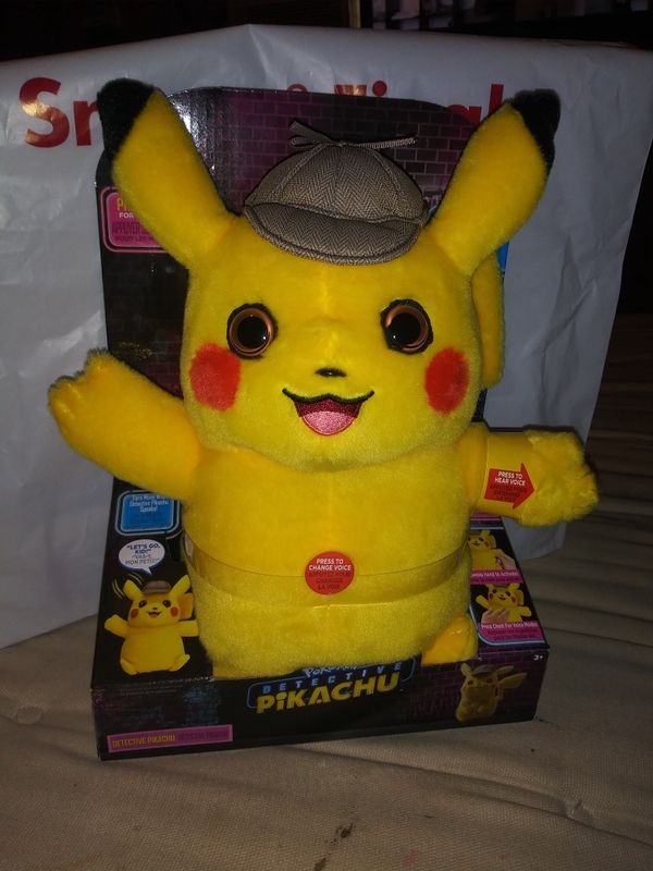 talking detective pikachu plush