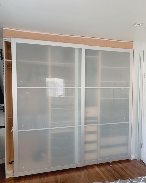 Ikea Closet pair of Sliding Door , Frosted Glass *Door Only* 91”H x