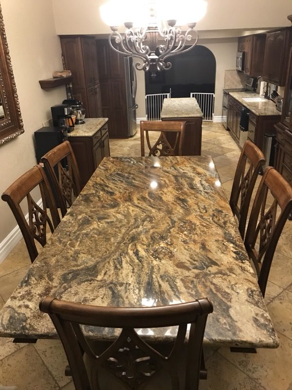 Custom Made Granite Dining Table with Chairs for Sale in Palmdale, CA