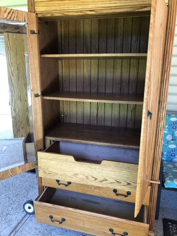 Vintage Blackhawk Furniture Oak Armoire Cabinet for Sale in Visalia, CA ...