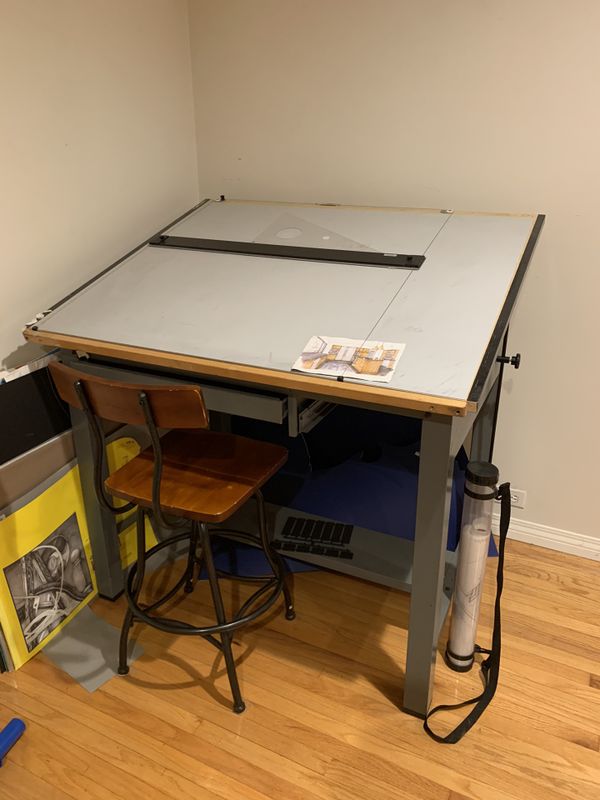 Mayline Drafting Table with Mayline Parallel Bar for Sale in Los