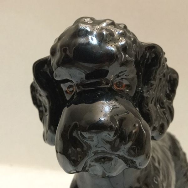 vintage black poodle figurine