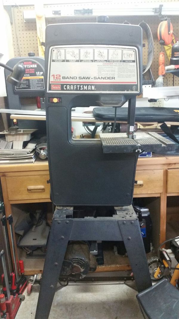 VINTAGE SEARS CRAFTSMAN 12 INCH BELT DRIVEN BAND SAW & SANDER for Sale