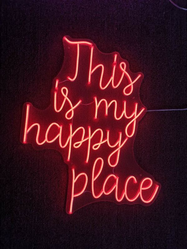 This Is My Happy Place Neon Sign Led Flex Home Decor Wedding Business 