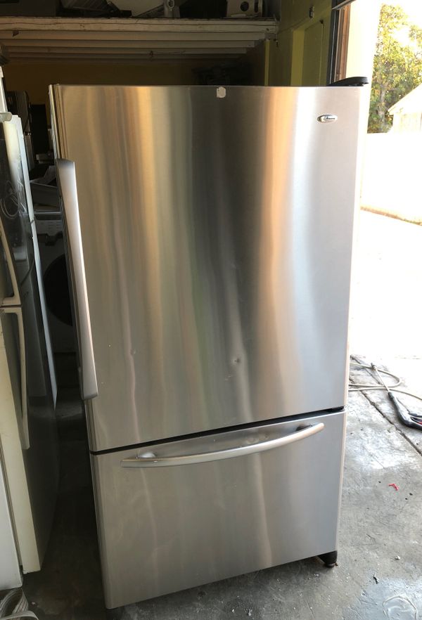 + AMANA STAINLESS STEEL COUNTER DEPTH BOTTOM FREEZER FRIDGE ENERGY