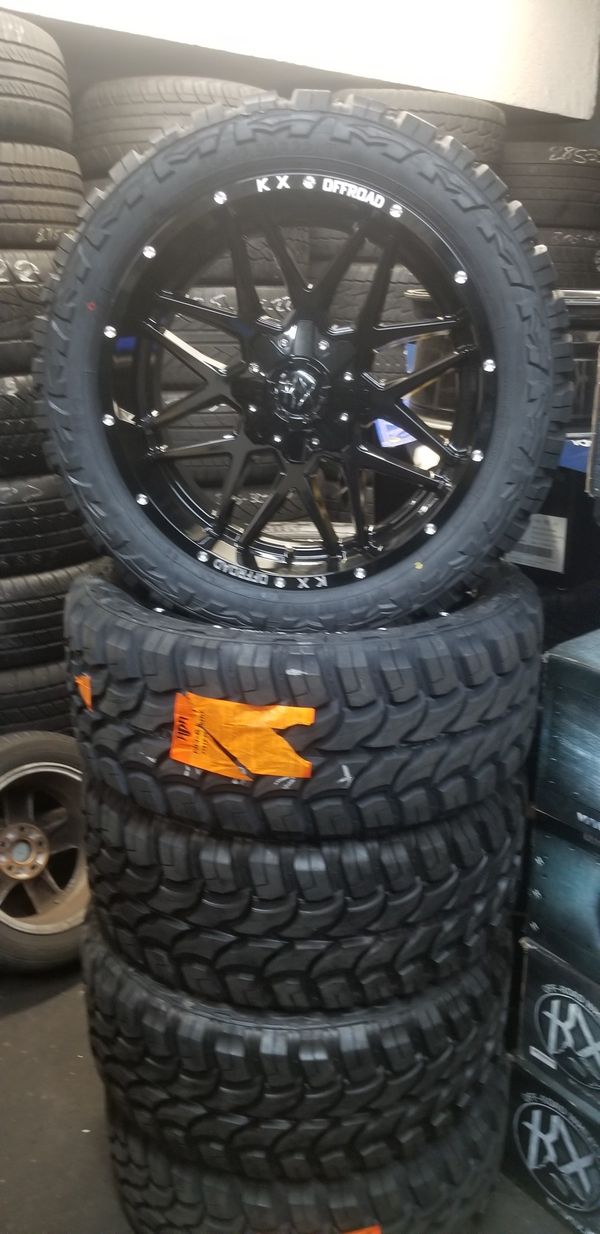 Wheels and TIRES BRAND NEW 22X10 AND TIRES 33X12.50 R22 1590 SET OF FOUR BEST PRICE ON TOWN for