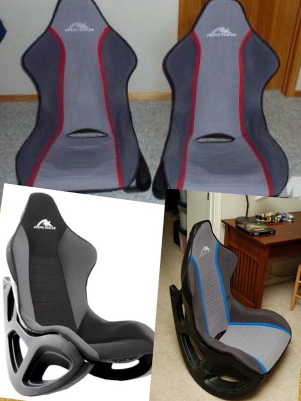 AK Designs AK 100 Rocker Gaming Chair (Gray/Black/Red Skin ...