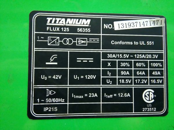 titanium easy flux 125 amp welder manual