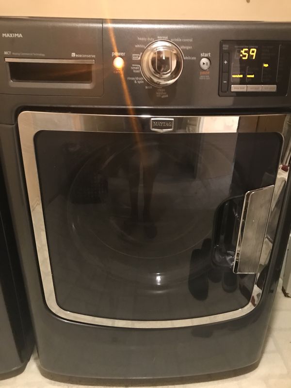 Maytag Maxima Dark Grey Steam Washer And Dryer Matching Set for Sale in