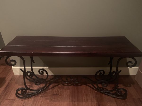 Pier one console tables with wrought iron legs/ two for Sale in Tacoma ...