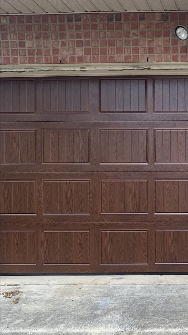 Overhead garage doors two 8x7 wood grain for Sale in Converse, TX OfferUp
