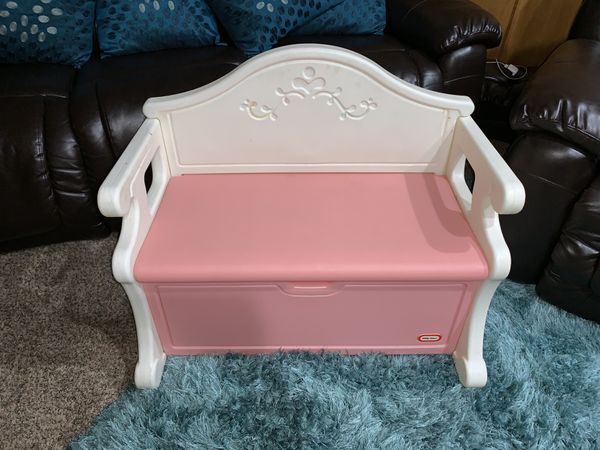 pink toy box bench