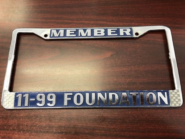 11 99 Foundation Member Blue Metal License Plate Frame For Sale In San 