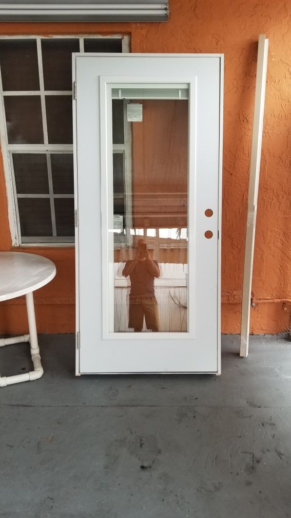 Brand New Impact Door With Mini Blinds Insert 36x80 34x80 32x80 30x80 ...