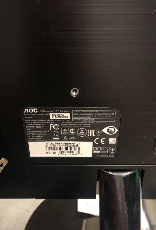 AOC 215LM00040 LCD LED Backlight Computer Monitor for Sale in Phoenix