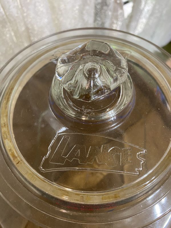 Antique Lance cookie cracker jar with glass lid for Sale in