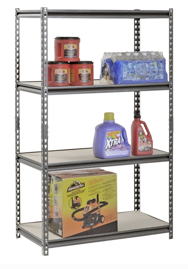 Edsal Muscle Rack 4Shelf Steel Shelving, Heavy Duty, 36”W x 18”D x 60