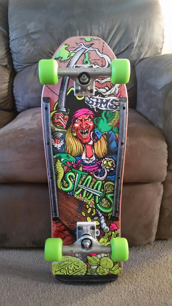 Rare 1987 Old School Sims Kevin Staab Pirate Skateboard Complete Deck