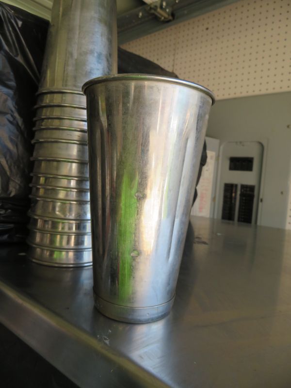 silver milkshake cup