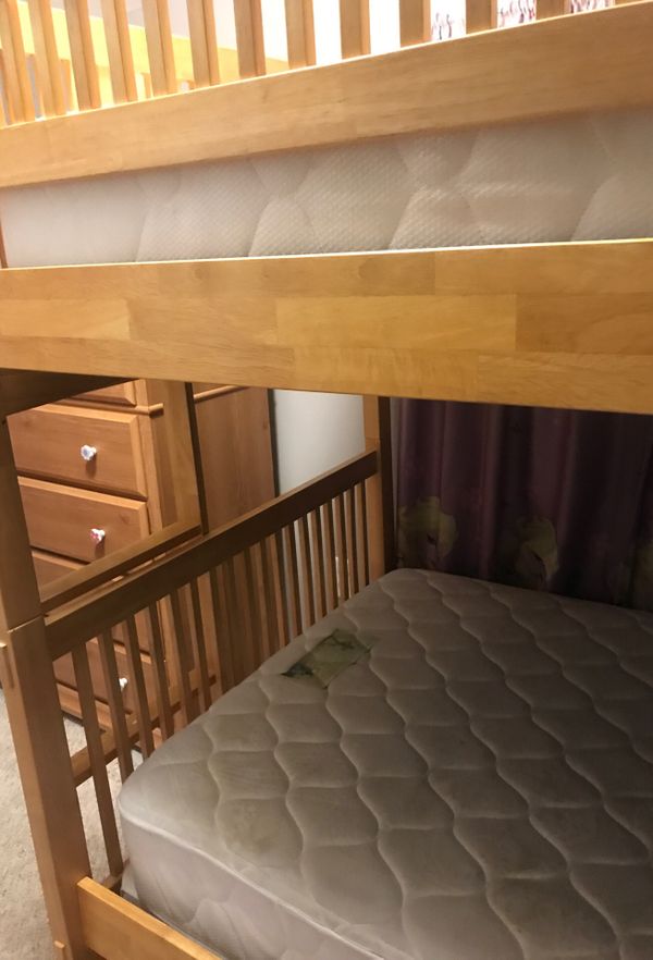 Bunk Bed set with Restopedic mattresses & bunkie boards for Sale in