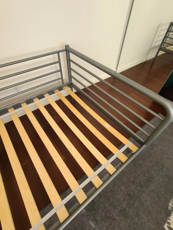 IKEA Twin Bed Frame Metal Daybed, Silver for Sale in Las Vegas, NV