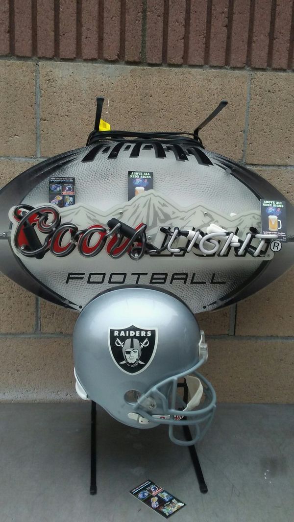 COORS LIGHT RAIDERS HELMET NEON SIGN . DODGERS BOBBLEHEADS AVAILABLE