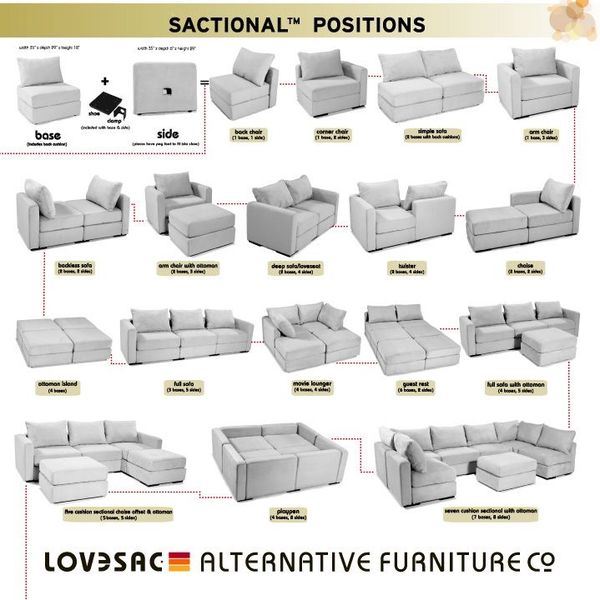 Lovesac Sactional 8 based & 9 sides sectional for Sale in Gig Harbor