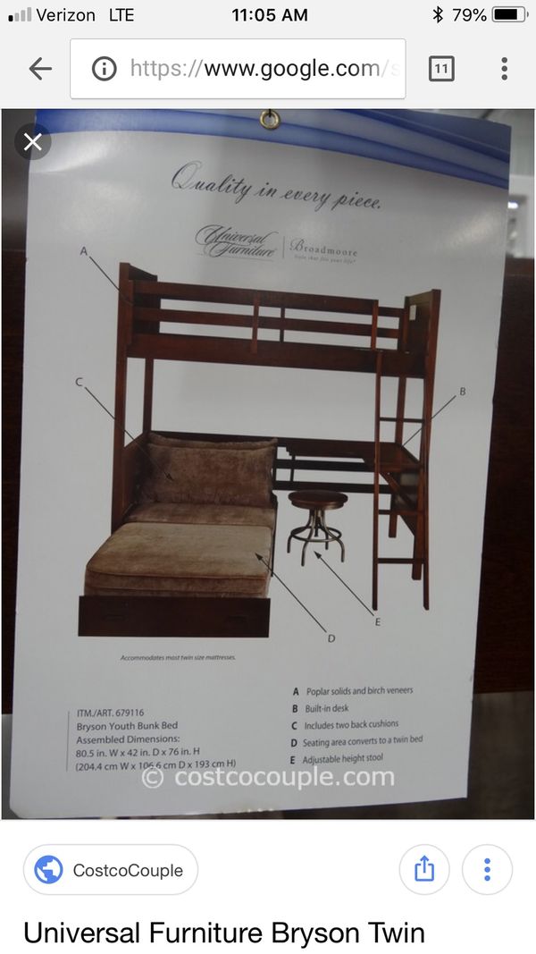 Samson International Loft Bunk Bed For Sale In Snohomish Wa Offerup