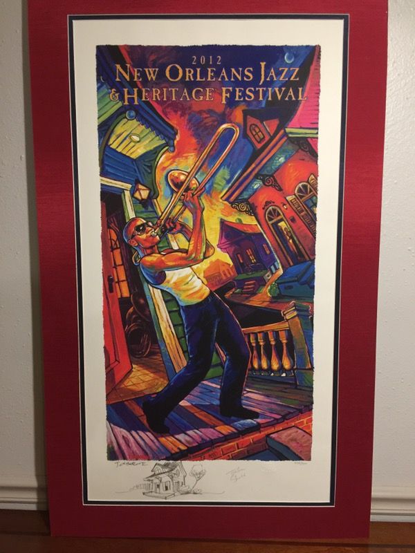 Jazz Fest Poster 2012 Trombone Shorty Original Remarque Edition Signed